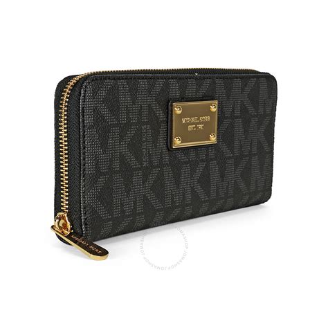 michael kors dark cherry wallet|Michael Kors black zipper wallet.